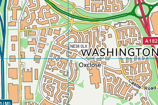 NE38 0LX map - OS VectorMap District (Ordnance Survey)