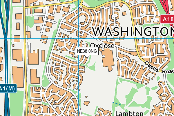 NE38 0NG map - OS VectorMap District (Ordnance Survey)