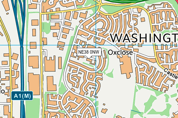 NE38 0NW map - OS VectorMap District (Ordnance Survey)