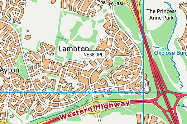 Lambton Primary School map (NE38 0PL) - OS VectorMap District (Ordnance Survey)