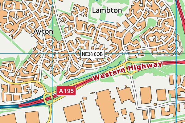 NE38 0QB map - OS VectorMap District (Ordnance Survey)