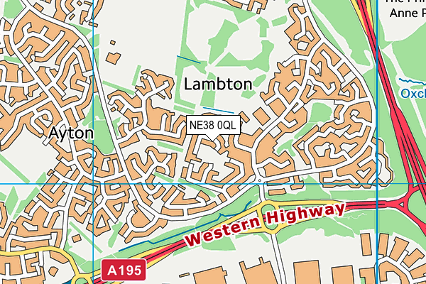 NE38 0QL map - OS VectorMap District (Ordnance Survey)