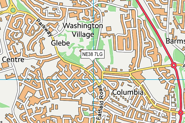 NE38 7LG map - OS VectorMap District (Ordnance Survey)