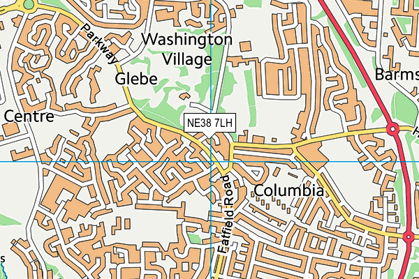 NE38 7LH map - OS VectorMap District (Ordnance Survey)