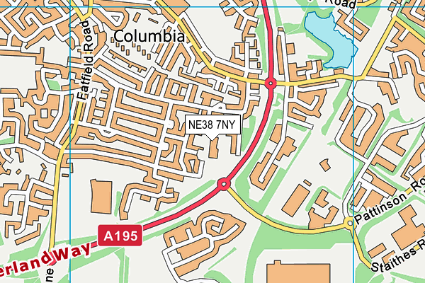 Columbia Grange School map (NE38 7NY) - OS VectorMap District (Ordnance Survey)