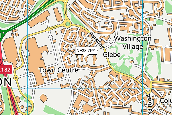 Wessington Primary School map (NE38 7PY) - OS VectorMap District (Ordnance Survey)