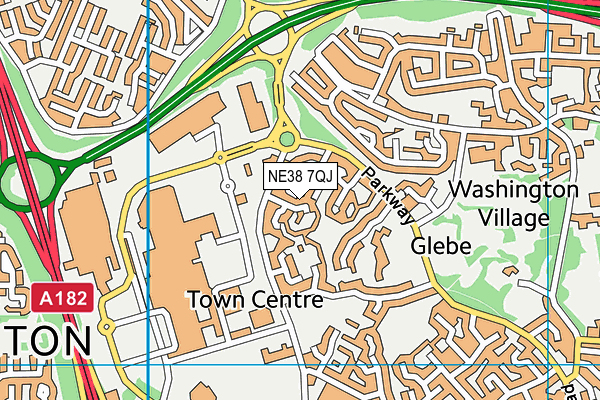 NE38 7QJ map - OS VectorMap District (Ordnance Survey)