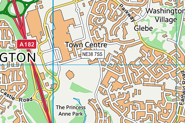 Washington Leisure Centre (Closed) map (NE38 7SS) - OS VectorMap District (Ordnance Survey)