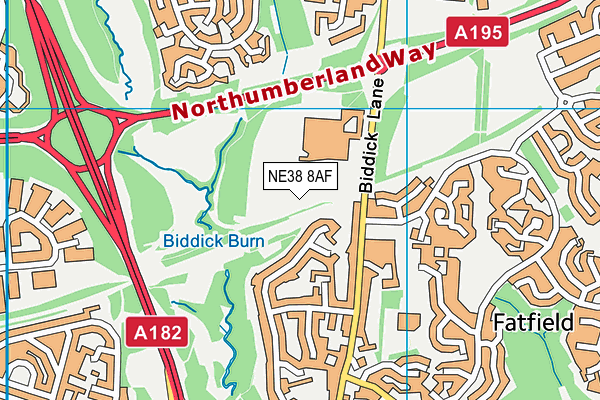 St Robert Of Newminster School map (NE38 8AF) - OS VectorMap District (Ordnance Survey)