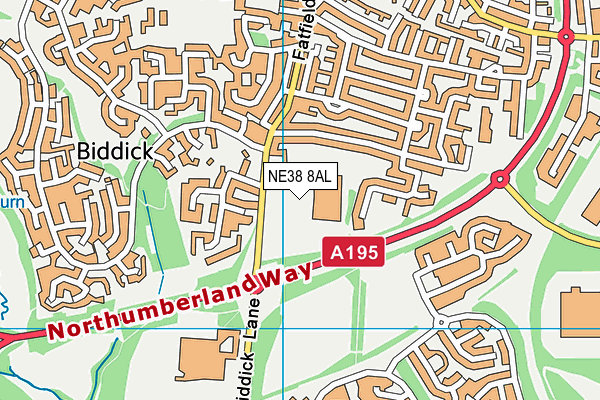 Biddick Academy map (NE38 8AL) - OS VectorMap District (Ordnance Survey)
