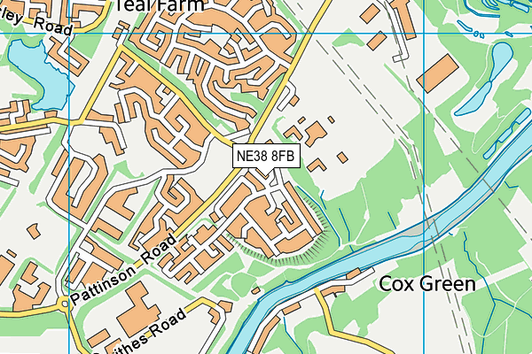 NE38 8FB map - OS VectorMap District (Ordnance Survey)