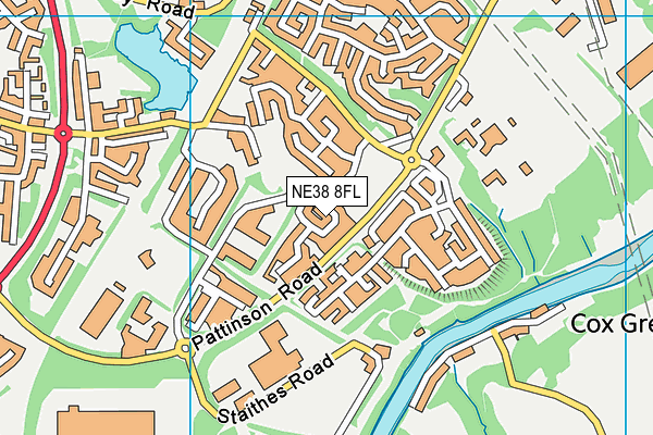 NE38 8FL map - OS VectorMap District (Ordnance Survey)