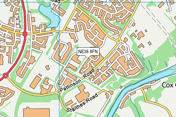 NE38 8FN map - OS VectorMap District (Ordnance Survey)