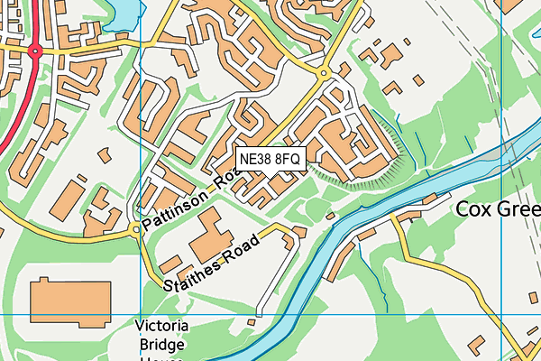 NE38 8FQ map - OS VectorMap District (Ordnance Survey)