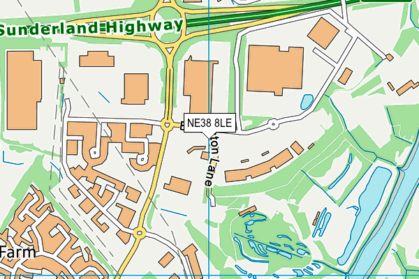 NE38 8LE map - OS VectorMap District (Ordnance Survey)