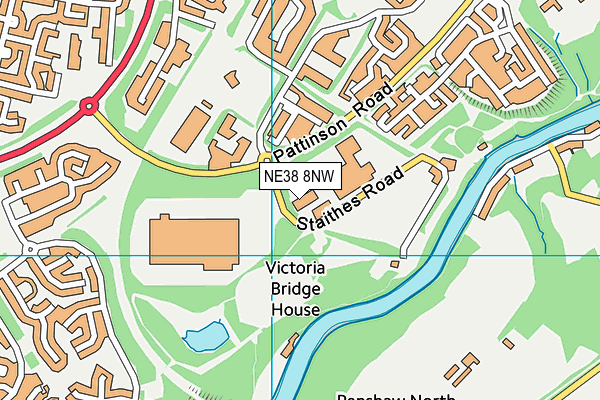 NE38 8NW map - OS VectorMap District (Ordnance Survey)