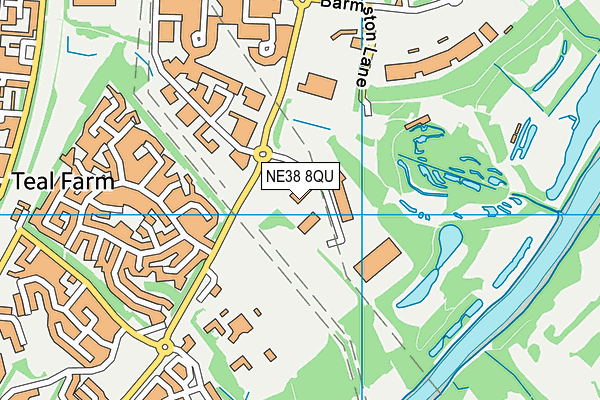NE38 8QU map - OS VectorMap District (Ordnance Survey)