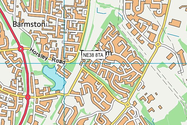 NE38 8TA map - OS VectorMap District (Ordnance Survey)