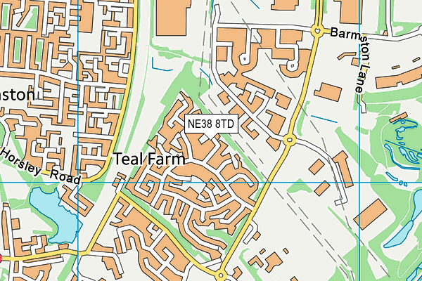 NE38 8TD map - OS VectorMap District (Ordnance Survey)