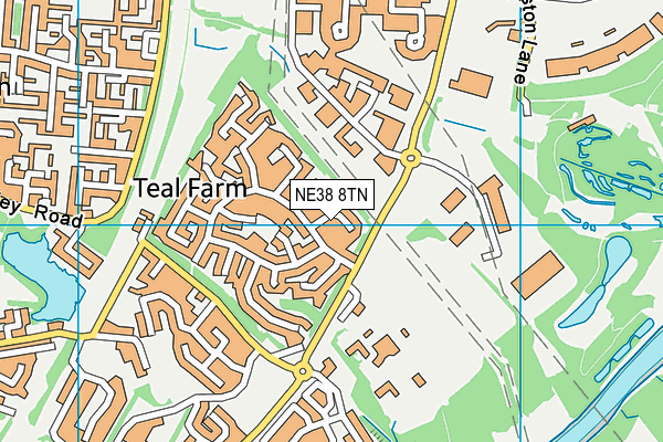 NE38 8TN map - OS VectorMap District (Ordnance Survey)