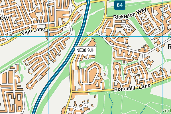 Map of SUNDERLAND GOLF CENTRE LIMITED at district scale