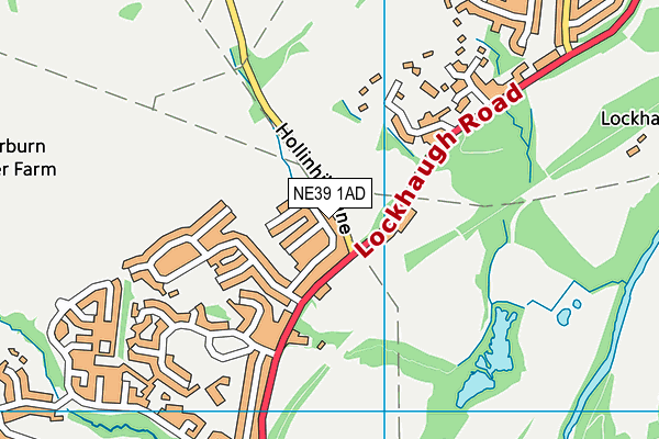 NE39 1AD map - OS VectorMap District (Ordnance Survey)