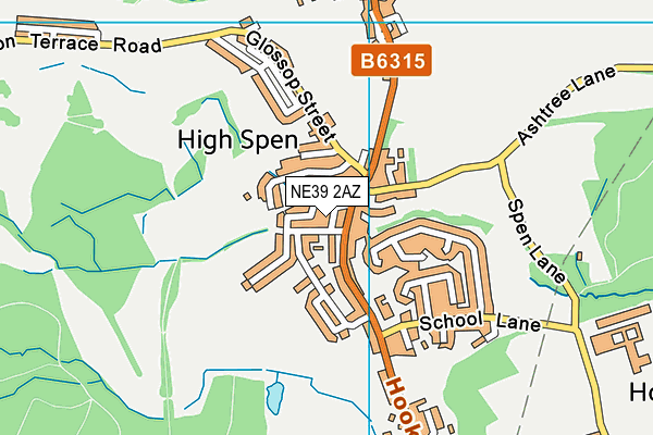 NE39 2AZ map - OS VectorMap District (Ordnance Survey)