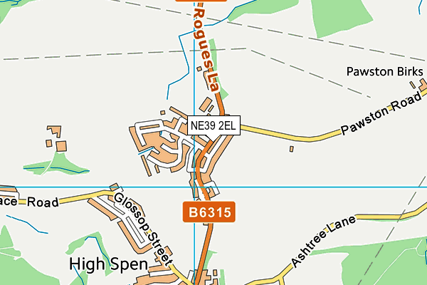 NE39 2EL map - OS VectorMap District (Ordnance Survey)
