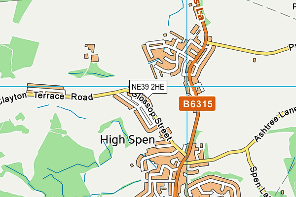 NE39 2HE map - OS VectorMap District (Ordnance Survey)