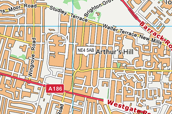 NE4 5AB map - OS VectorMap District (Ordnance Survey)