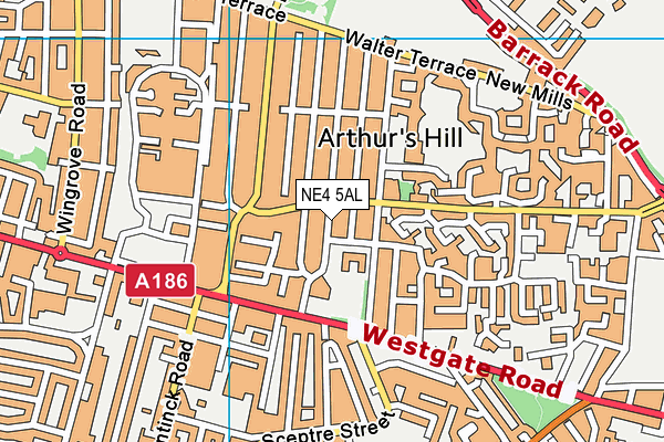 NE4 5AL map - OS VectorMap District (Ordnance Survey)