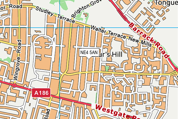 NE4 5AN map - OS VectorMap District (Ordnance Survey)