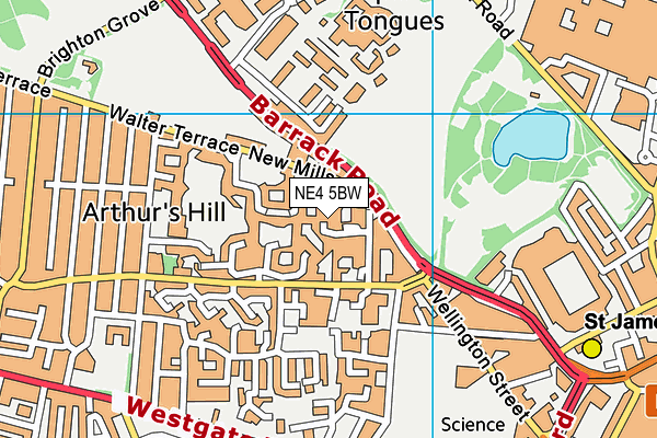 NE4 5BW map - OS VectorMap District (Ordnance Survey)