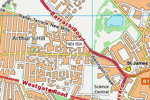 NE4 5DA map - OS VectorMap District (Ordnance Survey)