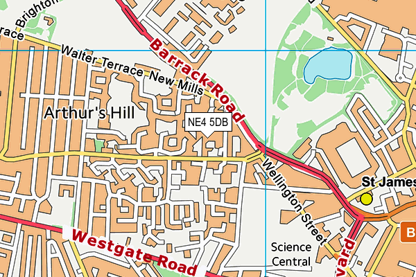 NE4 5DB map - OS VectorMap District (Ordnance Survey)