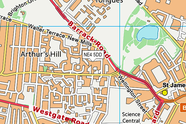 NE4 5DD map - OS VectorMap District (Ordnance Survey)