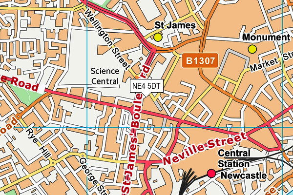 NE4 5DT map - OS VectorMap District (Ordnance Survey)