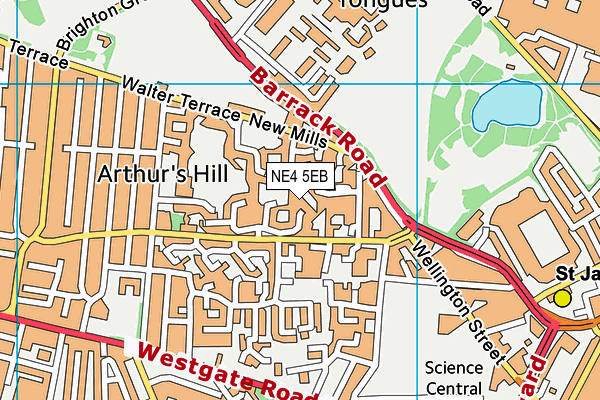 NE4 5EB map - OS VectorMap District (Ordnance Survey)
