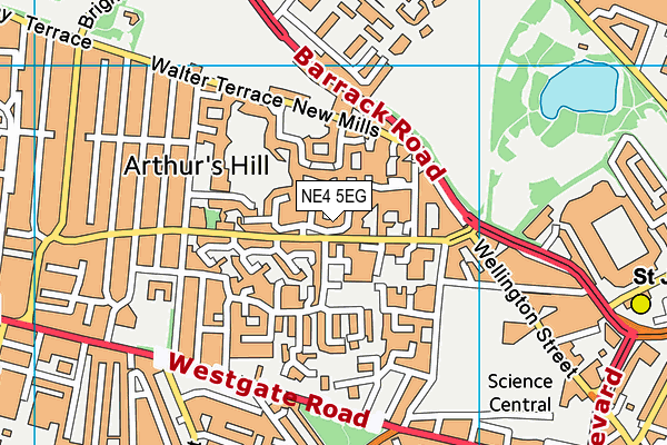 NE4 5EG map - OS VectorMap District (Ordnance Survey)