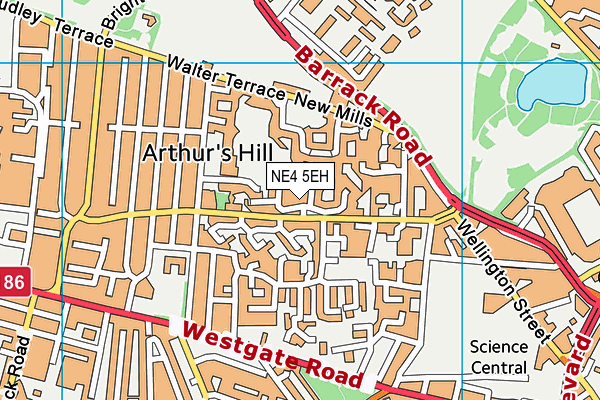 NE4 5EH map - OS VectorMap District (Ordnance Survey)