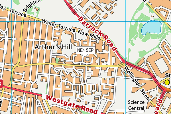 NE4 5EP map - OS VectorMap District (Ordnance Survey)