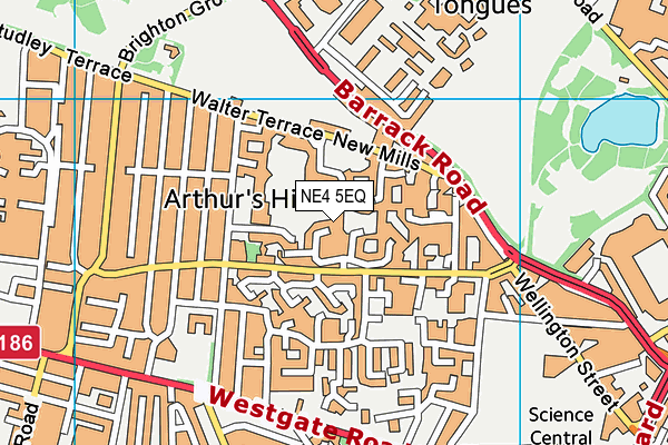 NE4 5EQ map - OS VectorMap District (Ordnance Survey)