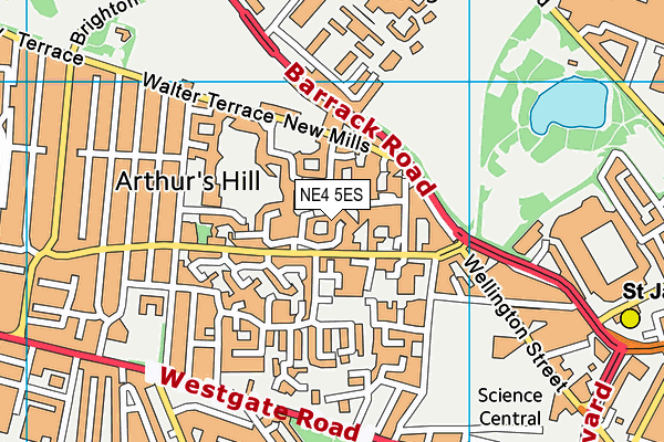 NE4 5ES map - OS VectorMap District (Ordnance Survey)