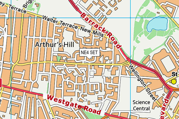 NE4 5ET map - OS VectorMap District (Ordnance Survey)