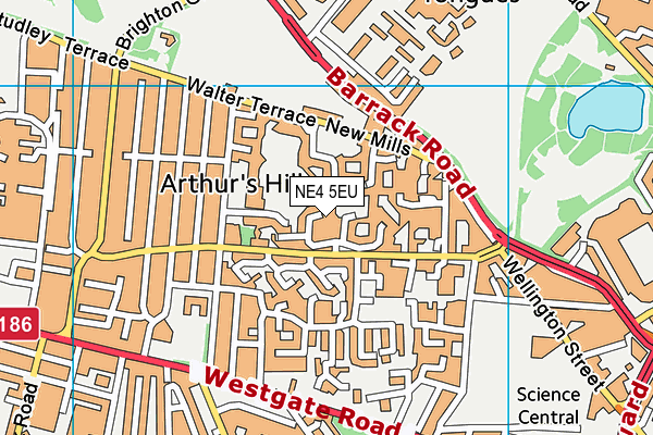 NE4 5EU map - OS VectorMap District (Ordnance Survey)