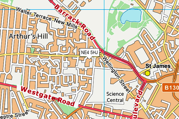 NE4 5HJ map - OS VectorMap District (Ordnance Survey)