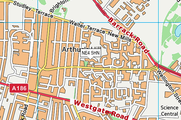 NE4 5HN map - OS VectorMap District (Ordnance Survey)