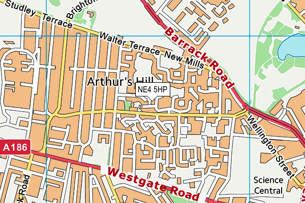 NE4 5HP map - OS VectorMap District (Ordnance Survey)
