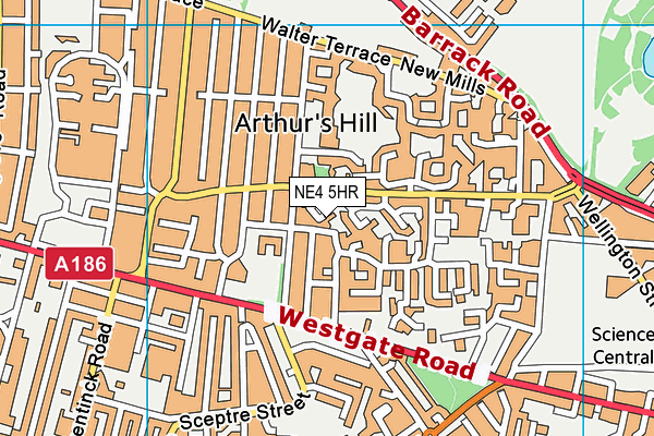 NE4 5HR map - OS VectorMap District (Ordnance Survey)