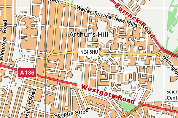 NE4 5HU map - OS VectorMap District (Ordnance Survey)